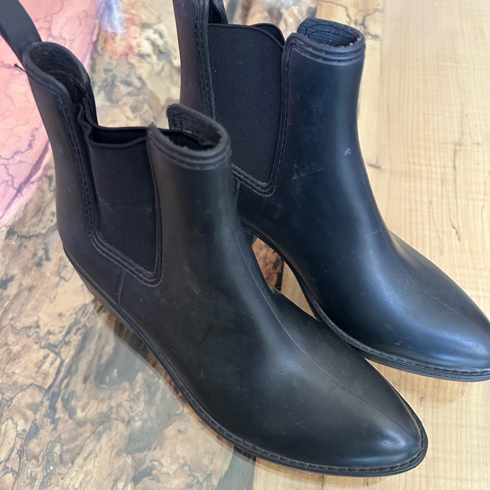Jeffrey Campbell Black Ankle Rain Boots